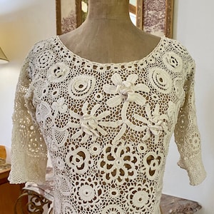 Antique Irish Crochet Blouse image 1