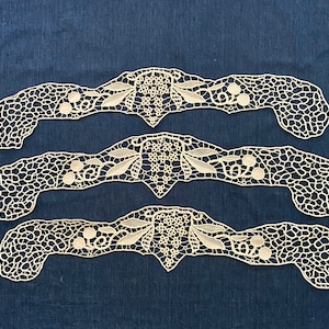 Large Art Nouveau Needle Lace and Cord Ornaments