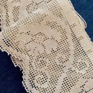 Antique Machine Made Filet Lace by the Yard Plus