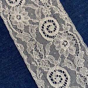 Vintage French Alencon Lace with Florals and Scrolls