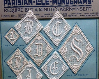 Large Four Inch Parisian Lace Monograms