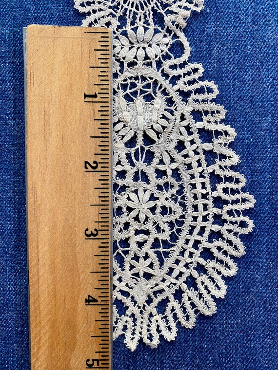 Antique Hand Made Lace Lappet - image 7