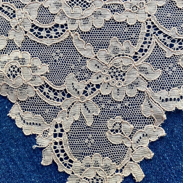 Vintage French Alencon Lace with Florals and Scrolls