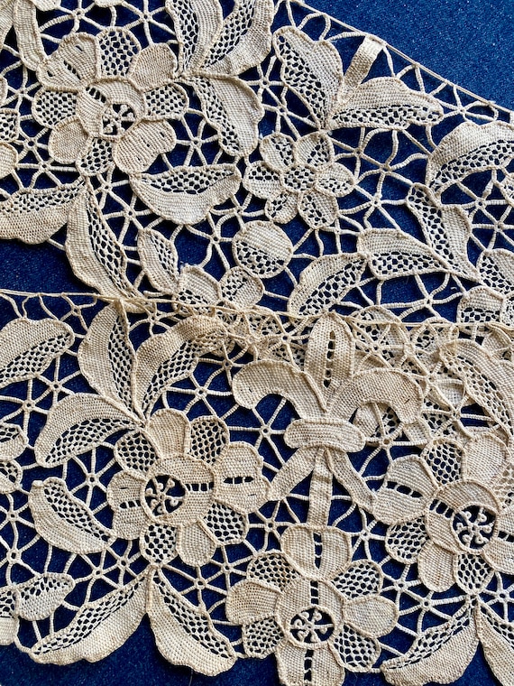 週末お値下げ　ASHFORD FINECHINA VICTORIAN LACE Antique Hand Made Venetian Gros Point Lace - Etsy