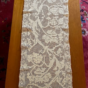 Panel of Hand Made Filet Lace