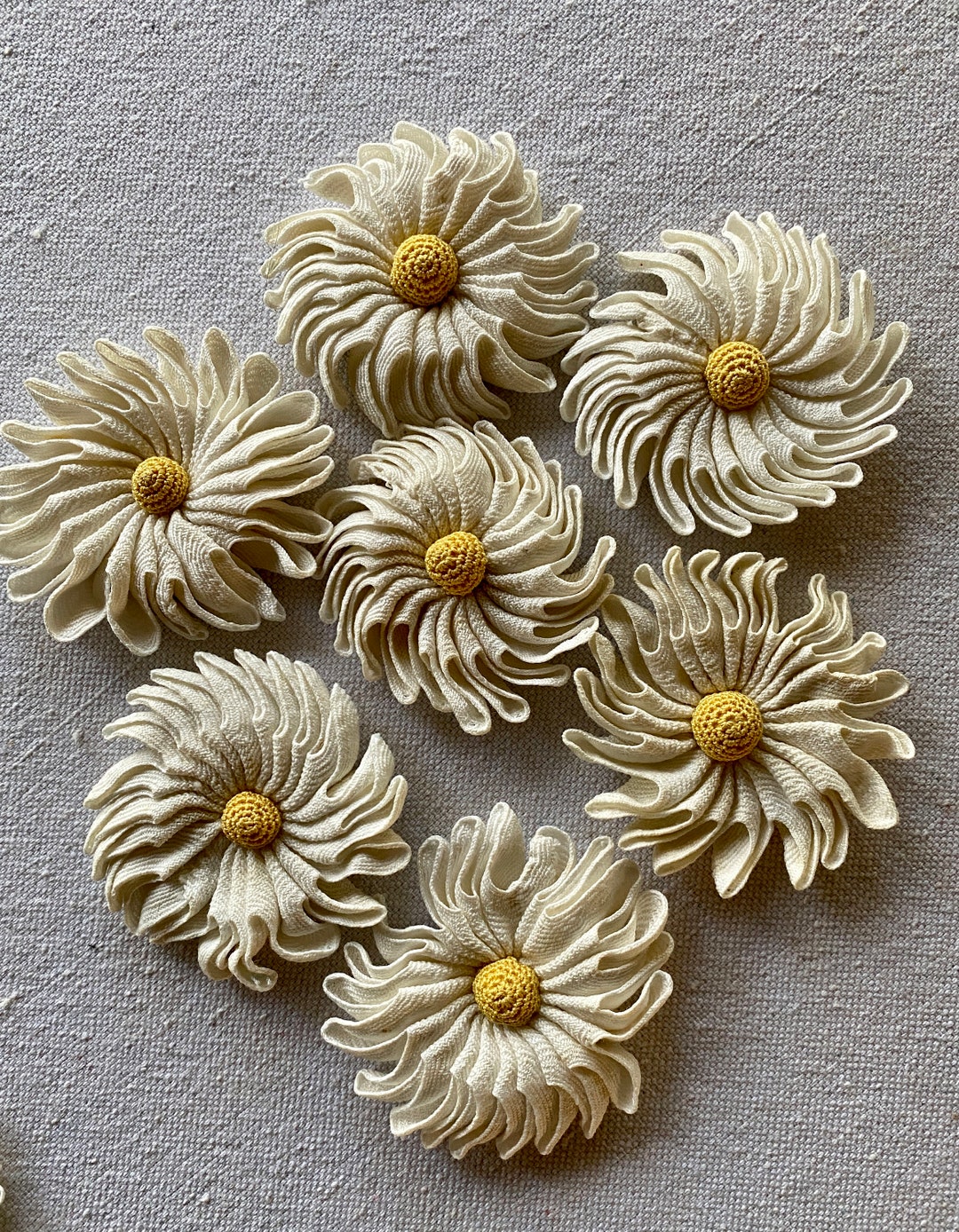 Hand Sewn Rick Rack Flowers in Two Size Choices Etsy