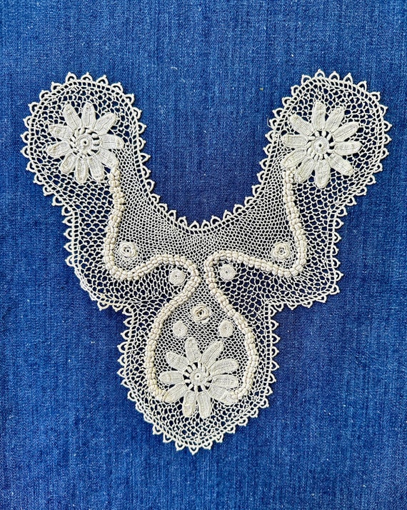 Antique Irish Crochet Lace Blouse Front