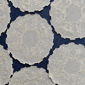 Antique Hand Embroidered Linen Mats