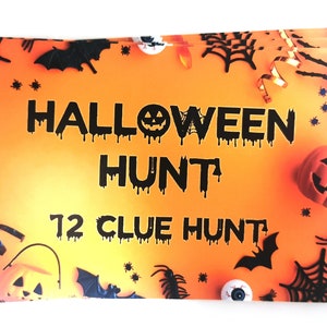 Halloween Hunt Clues Cards Basket Scavenger Games Kids Party Ideas Home Garden