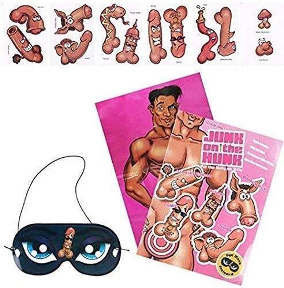 Junk On The Hunk Hen Party Game Pin The Willy on the Man Activity Accessory Game