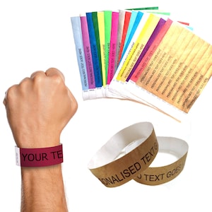 Wristbands Tyvek 3/4" Security Event Paper Party Custom Printed ID bands