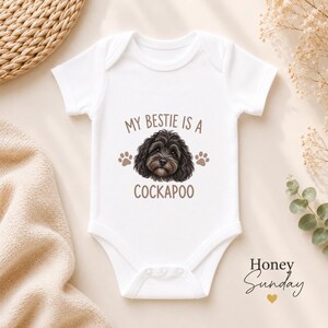 Body para Bebê "Meu Melhor Amigo é um Cockapoo", Presente para Bebê Cockapoo, Body para Amante de Cães, Roupa para Irmãos de Pelos Pés, Presente para Família com Pet, Presente para Chá de Bebê