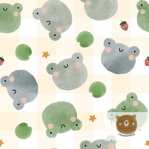 Aquarell Frosch Muster: Kinder Druck (digitaler Download)