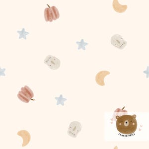 Cute Halloween Seamless Pattern, Halloween Seamless Pattern Pattern, Boys Seamless Pattern, Pumpkins, Skeletons, Stars
