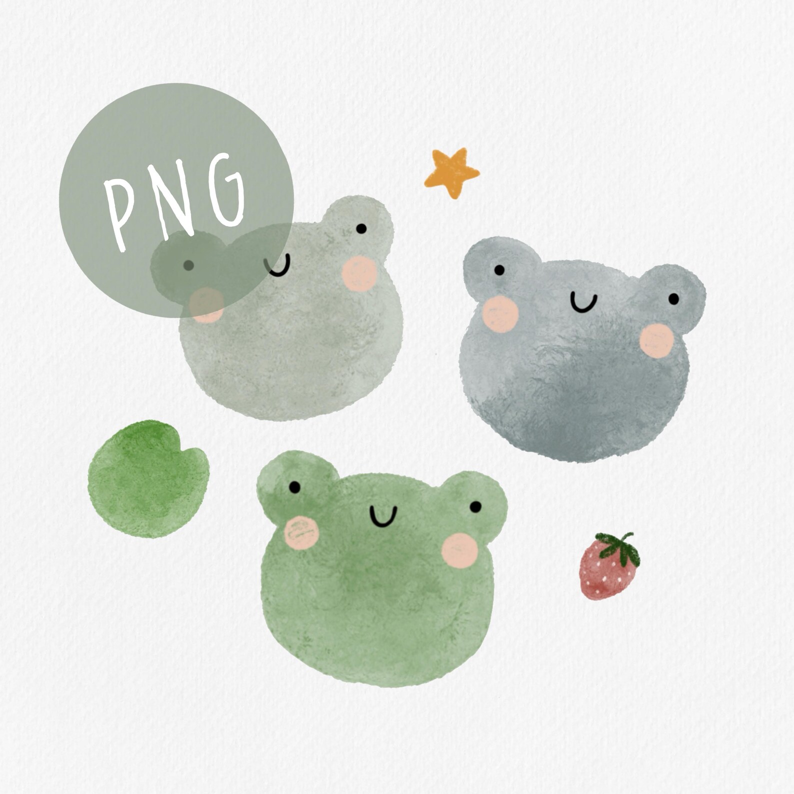 Watercolor Frog PNG, Kawaii Frog Clipart, Watercolor Frog, Cute Frog