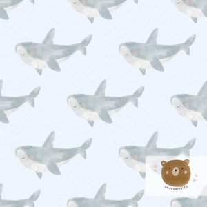 Shark Seamless Pattern, Sea animals surface pattern, boys seamless pattern, oceanlife seamless pattern, fayebdoodles