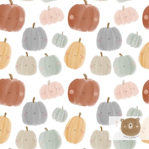 Cute Pumpkin Seamless Pattern Tile, Pumpkin Seamless file, Halloween surface pattern, Pumpkin digital download, Digital Download