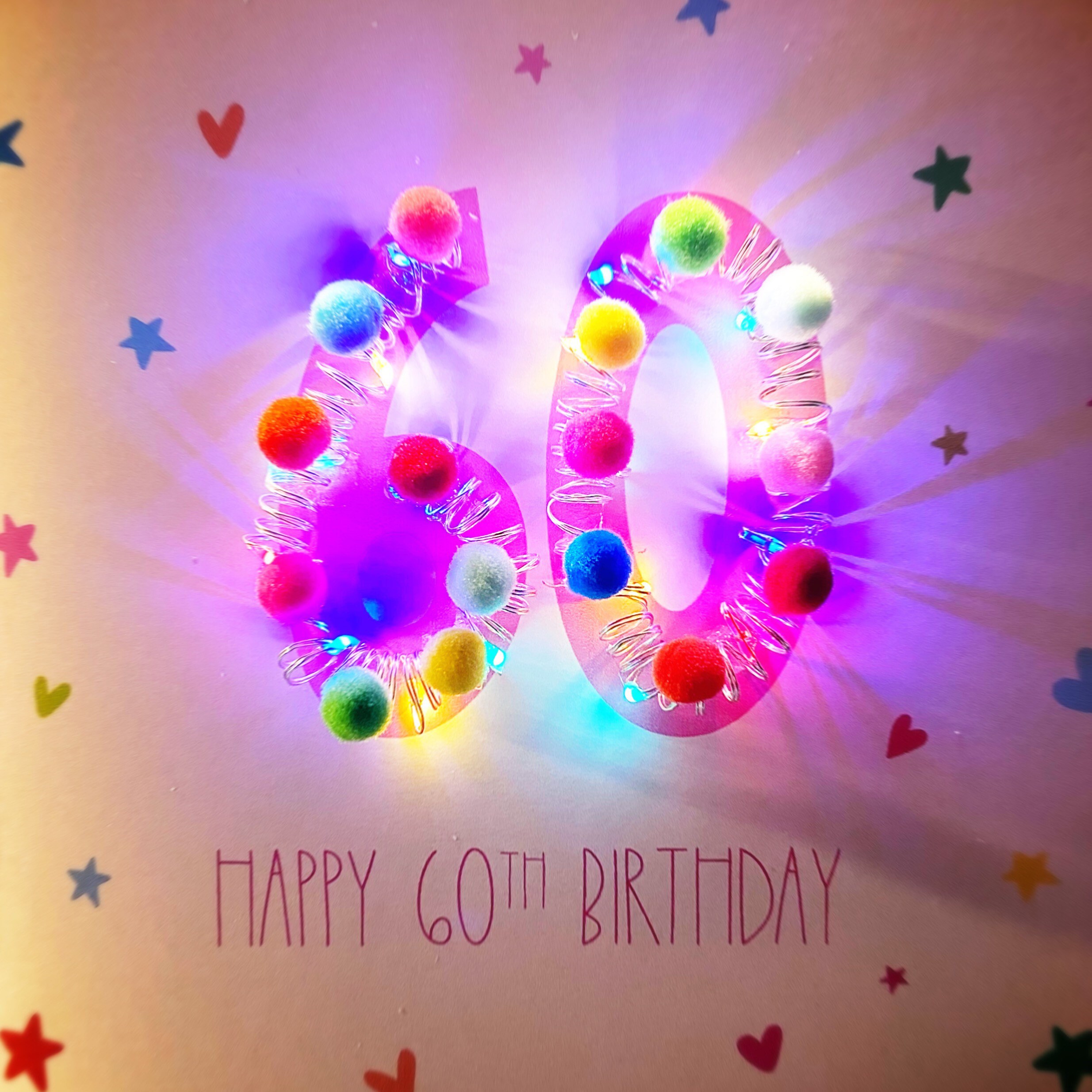 Light up birthday card light up Number milestone birthday Etsy.de