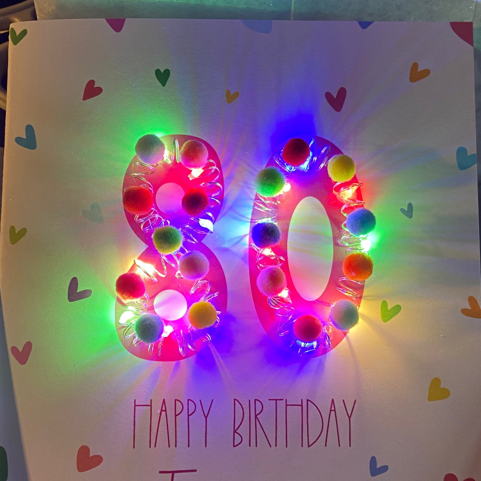Light up Birthday Card Light up Number Milestone Birthday - Etsy UK