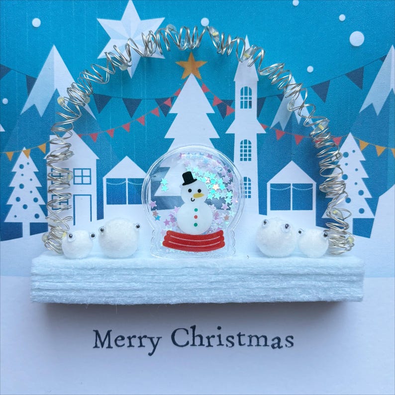 Christmas Snowman Light up Card, Personalised Light up Christmas Card