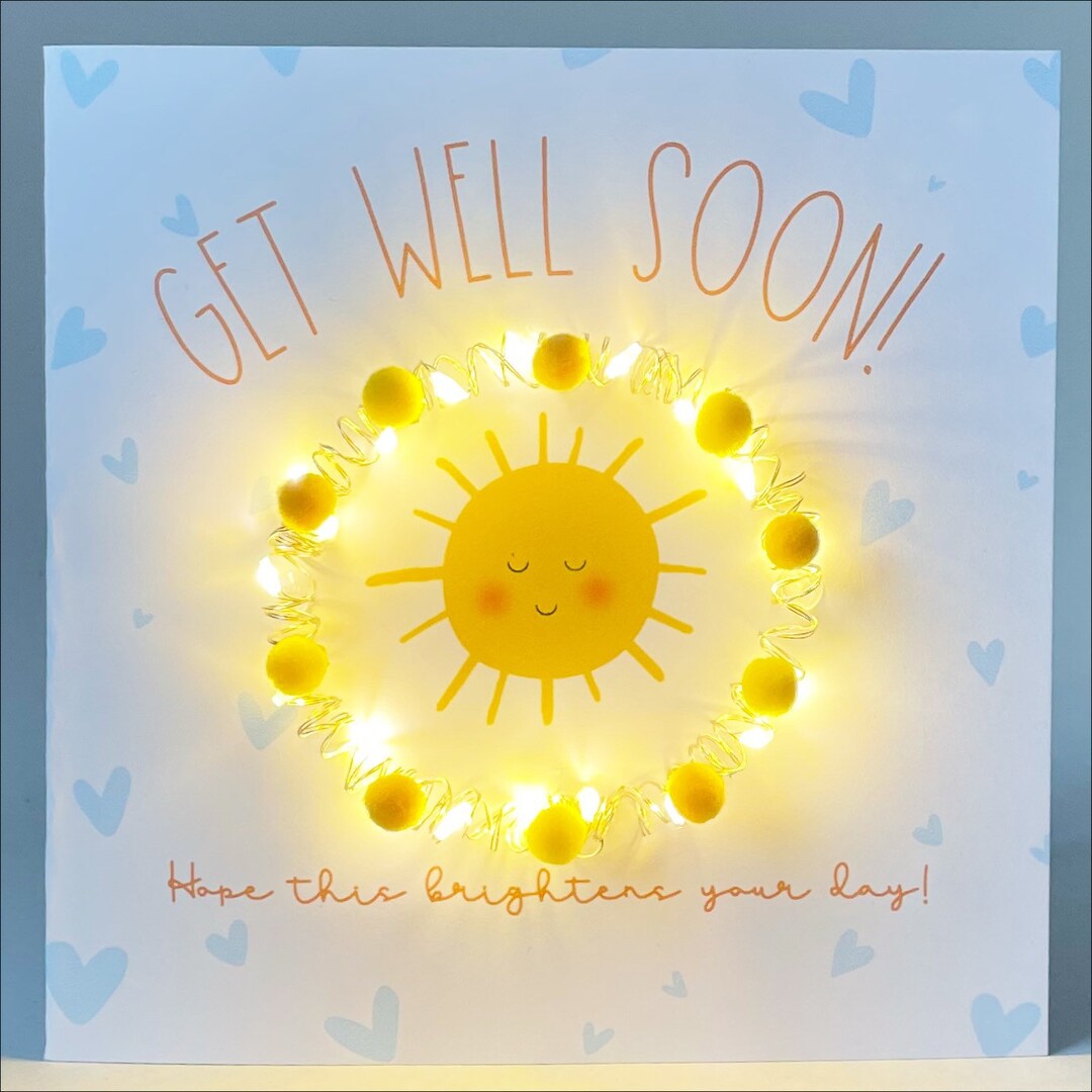 Get Well Soon Card, Sunshine Card, Light up Sunshine Card - Etsy UK