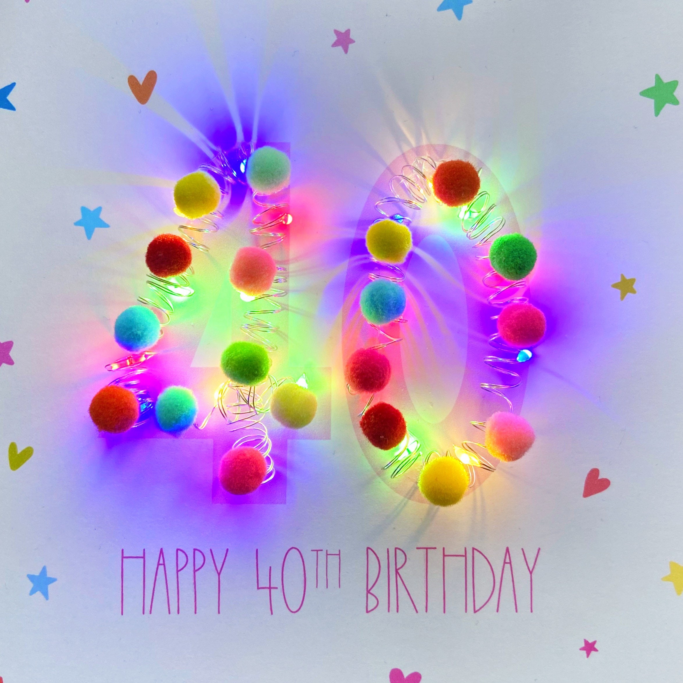Light up Birthday Card Light up Number Milestone Birthday - Etsy UK