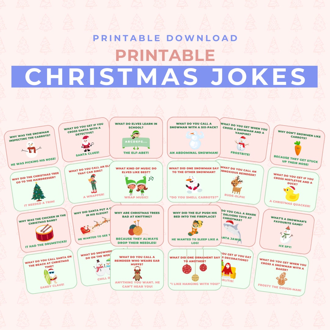 Printable Christmas Jokes Christmas Lunchbox Notes Printable - Etsy