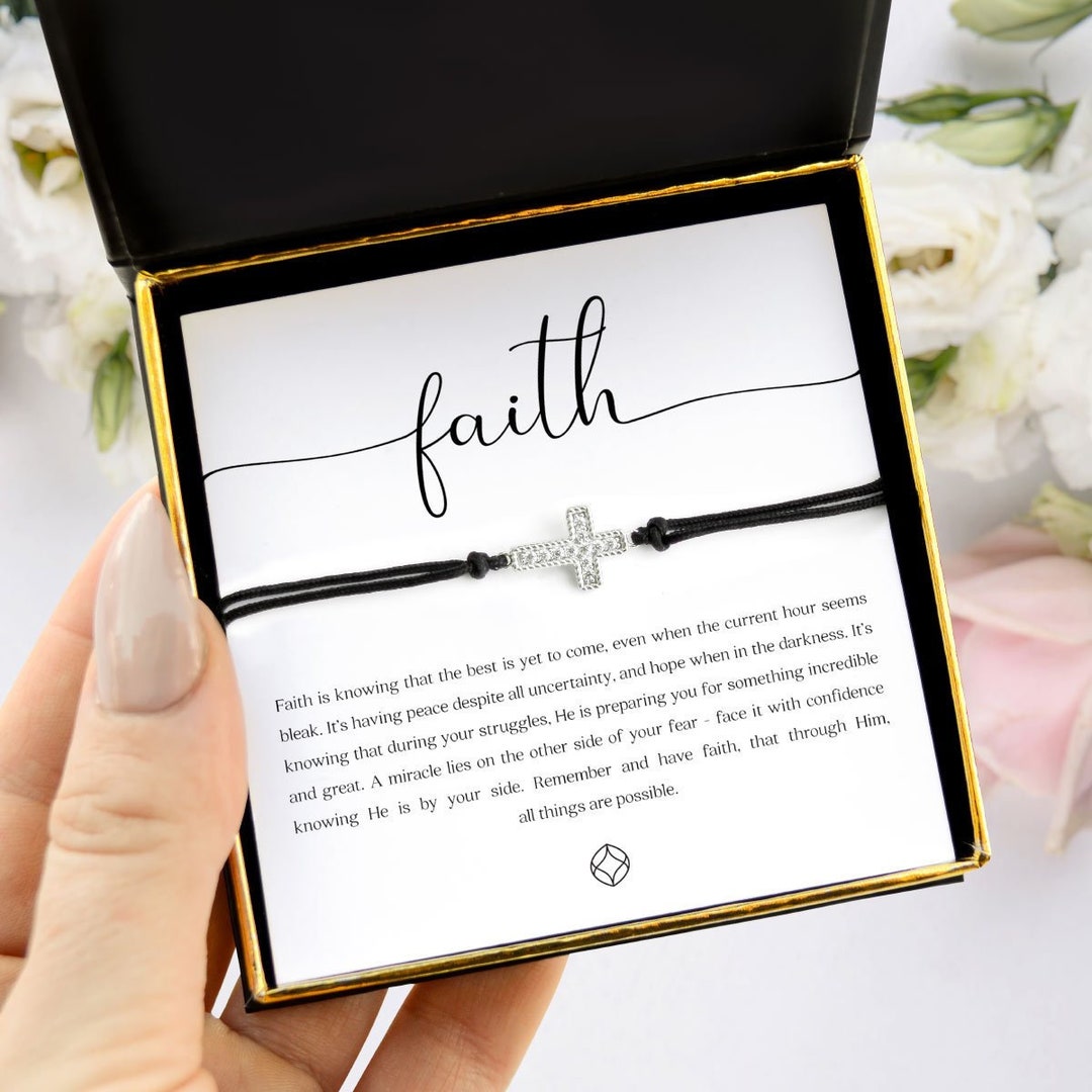 Faith Cross String Bracelet Gift Set Etsy