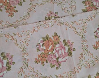 Baby pink floral vintage pillow cases/pillow slips// set of two