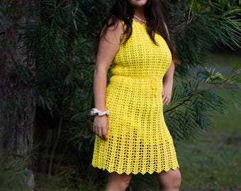 white christmas dresses MAXI CROCHET DRESS BUTTER YELLOW – avenuegirls.de main image 1
