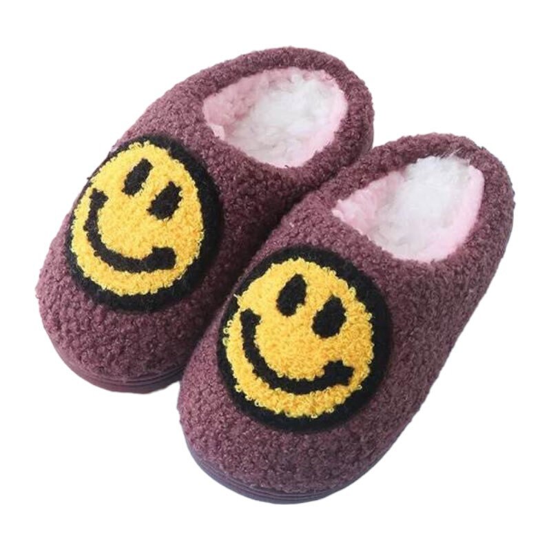 Kids Smiley Face Slippers Happy Face Slippers House Etsy