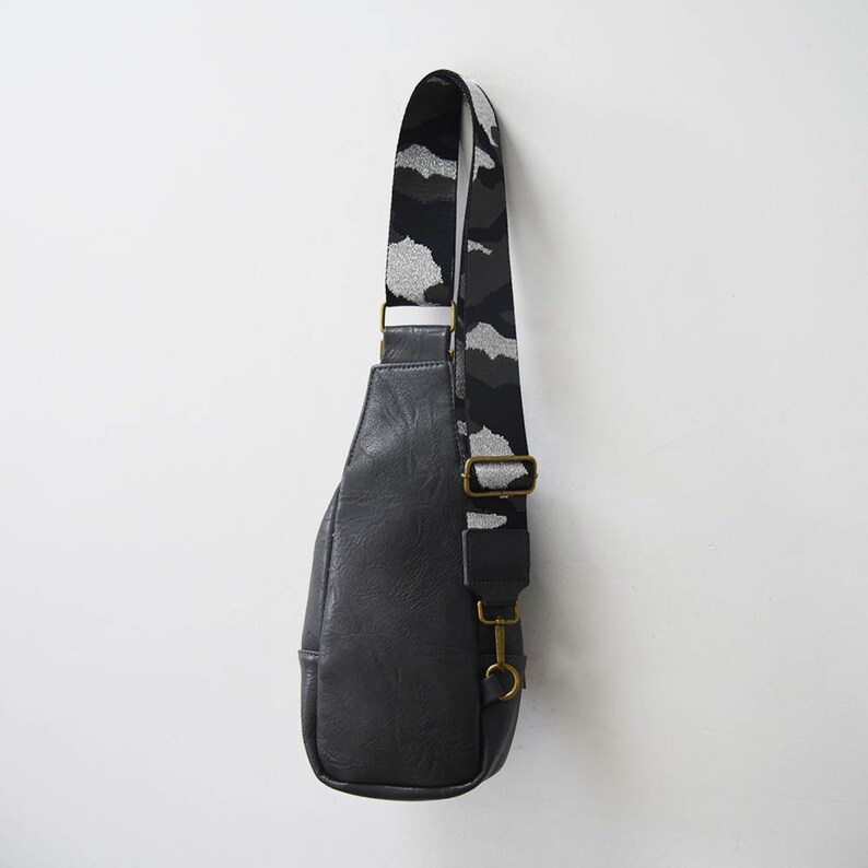 Vegan Leather Sling Bag With Guitar Strap Etsy