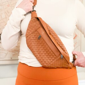 The Riley | Woven Leather Sling Bag