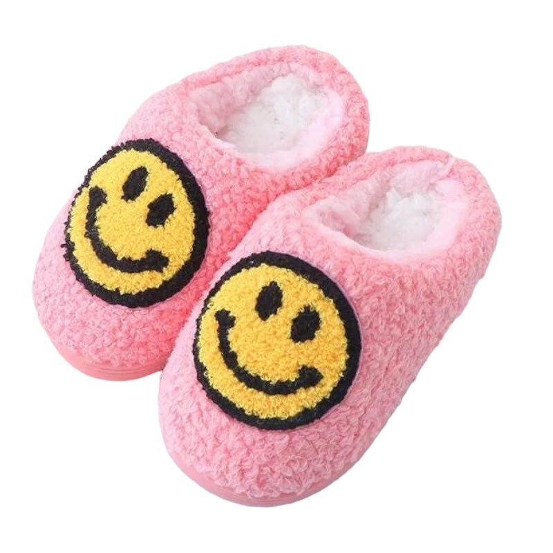 Kids Smiley Face Slippers Happy Face Slippers House Etsy