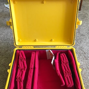 Pelican 1600 yellow case w/ red divider insert