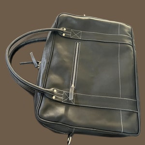 Leather Messenger Bag Black/ Genuine Leather Laptop Bag/ Business Handbag Laptop Bag Shoulder Messenger Bag/Briefcase Style Bag