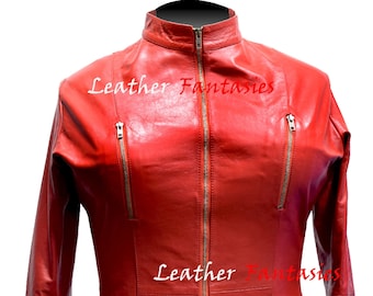 Women Cosplay Real Leather Catsuit Clubwear Bodysuit Jumpsuit lace up back Stylish Bondage suit Fetish fashioned Catsuit With Laceup Closure
