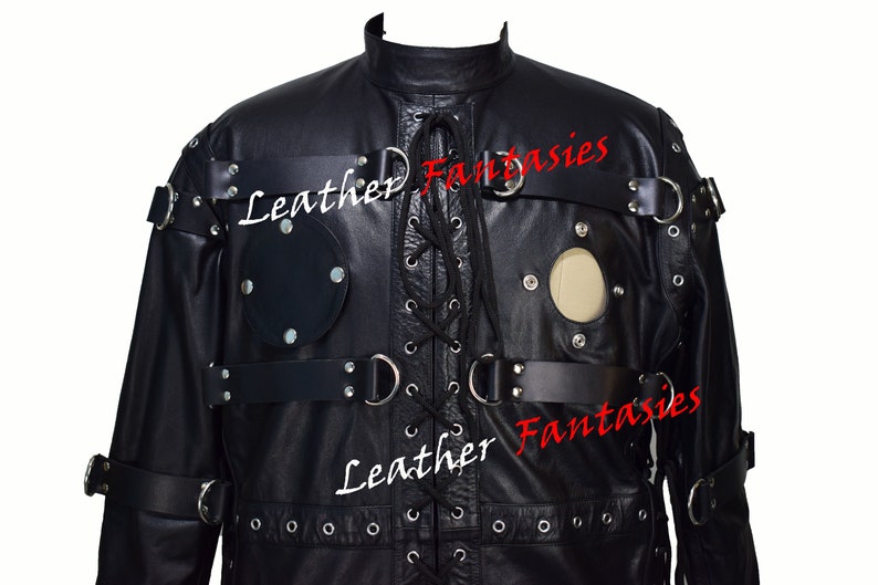 Real Leather Black Bondage Heavy Duty Bodysuit With Fully Lace up ...