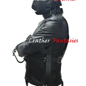 Genuine Leather Bondage Straitjacket BDSM Suspension Roleplay Straight ...