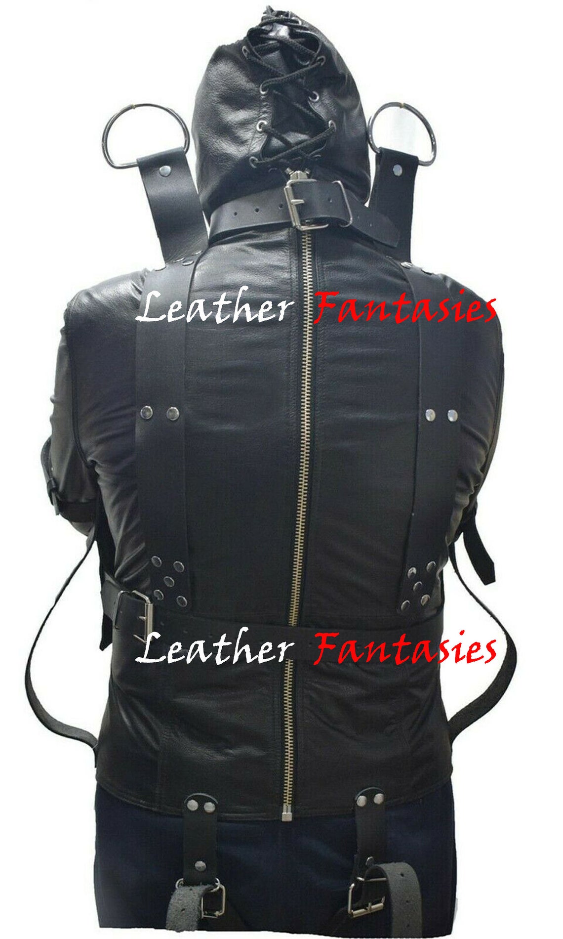 Genuine Leather Bondage Straitjacket BDSM Suspension Roleplay Straight ...
