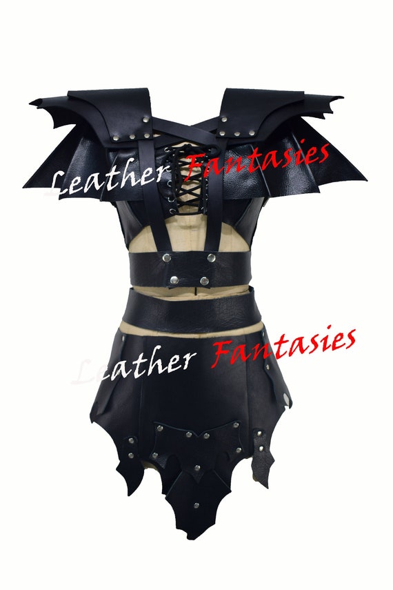 Larp Female Armor the Witcher Cosplay BLACK, Costume, Leather Armor Props  Medieval Fantasy 