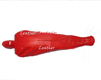 Genuine Leather Women Sleep Sack Heavy Duty Bind Sack bondage bag/ Bondage bag with inner sleeves and Bulit in Heels