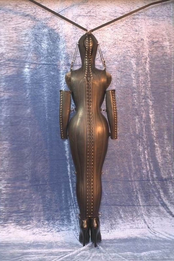 Real Leather Women Dress Magic Domina Dress Corset Hobble Gothic
