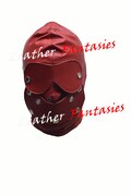 Genuine Leather Red Medieval Fetish Hood Mask With Detachable blindfold, mouth piece For Adult play Unisex BDSM Slave Sensory Deprivation product logo