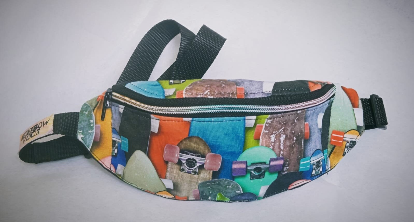 Unique handmade fanny pack with skateboard/longboard print Etsy