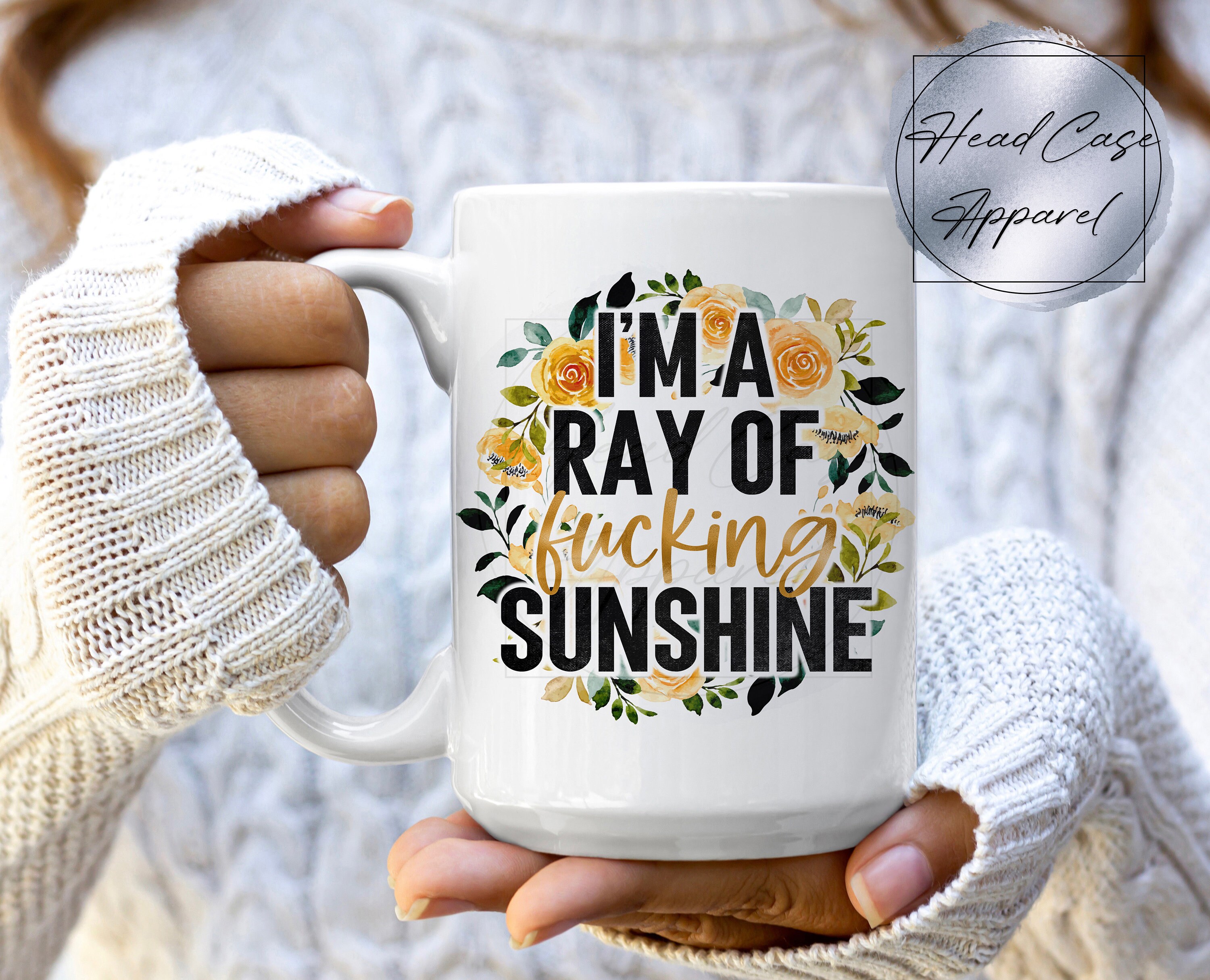 I’m A Ray Of Fucking Sunshine Glass Cup With Wood Lid and Straw, Adult  Humor Cup, Sarcastic Gift, Funny Gift idea, Funny Saying on A Cup
