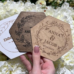 Wedding Favors in Bulk - Personalized Gift Coaster Favors - Rustic Wedding Favors for Guests- Wedding Shower Favors - Wedding Gift Coasters