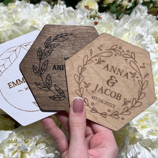 Favores de boda a granel - Favores de montaña rusa de regalo personalizados - Favores de boda rústicos para invitados- Favores de ducha de boda - Posavasos de regalo de boda