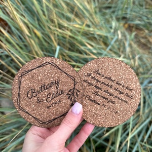 Set of 100 Custom Cork Coaster, Wedding Favors for Guests, Personalized Coaster, Bridal Shower Gift, Party Favors, Business Promotional Item image 5