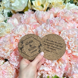 Set of 100 Custom Cork Coaster, Wedding Favors for Guests, Personalized Coaster, Bridal Shower Gift, Party Favors, Business Promotional Item image 6